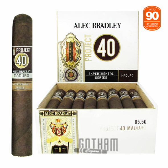Alec Bradley Project 40 Robusto Maduro open box and stick