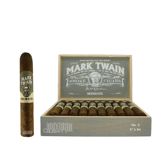 Mark Twain Memoir No. 3 open box and stick