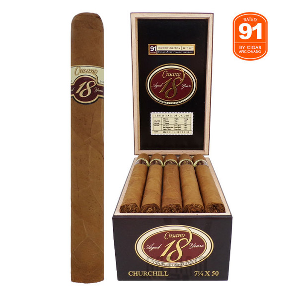 Cusano 18 Year Connecticut Churchill open box and stick