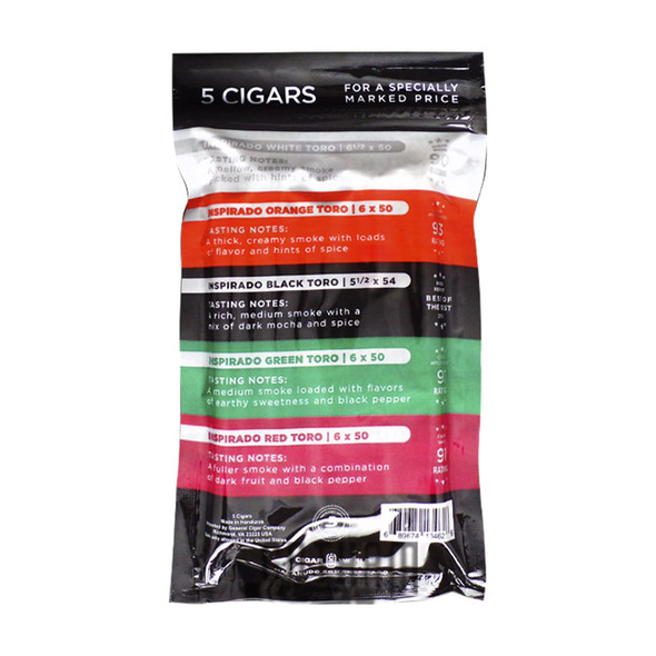 Macanudo Inspirado Toro 5 Pack Sampler Back