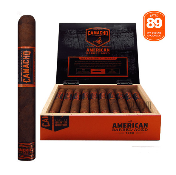 Camacho American Barrel-Aged Toro open box and stick