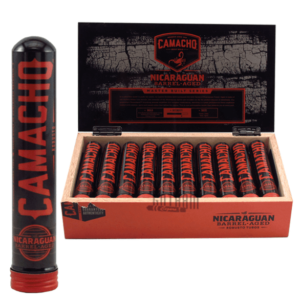 Camacho Nicaraguan Barrel-Aged Robusto Tubos Box and Tube