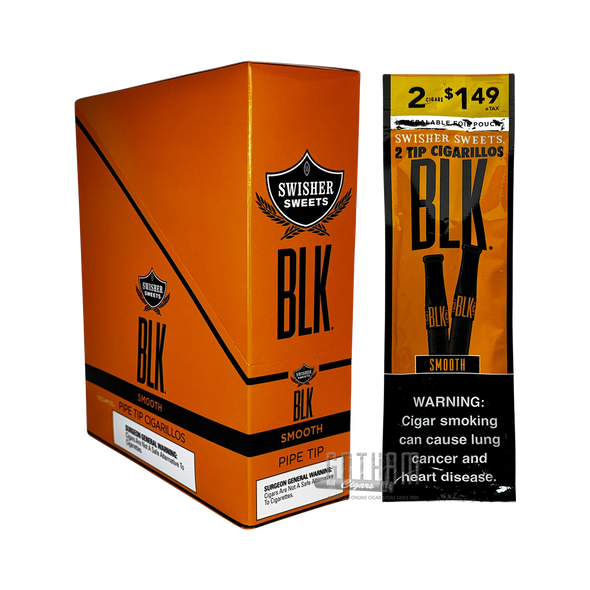 Swisher Sweets BLK Tip Cigarillos Smooth Box with Single Pouch